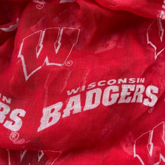 Mascot Wear Wisconsin Badger Biggest Fan Infinity Scarf - Picture 4 of 6